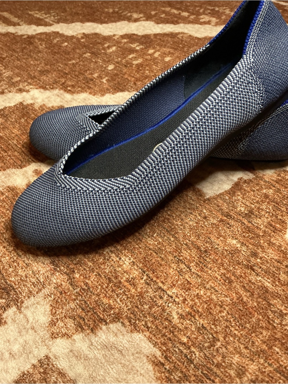 RETIRED Rothy's The Flat Cloud Grey Birdseye Round colorway Ballet Flats Size7.5 - Picture 3 of 7